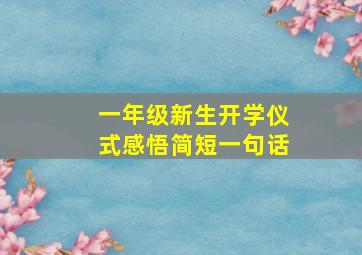 一年级新生开学仪式感悟简短一句话