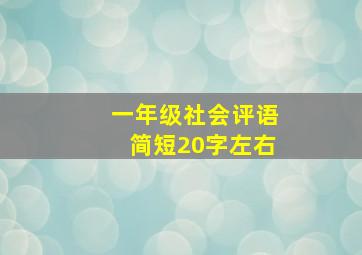 一年级社会评语简短20字左右