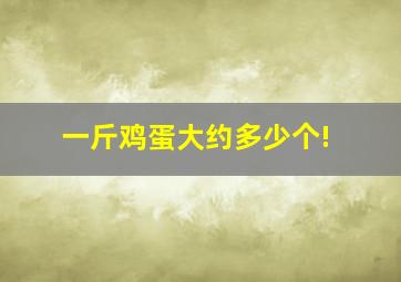 一斤鸡蛋大约多少个!