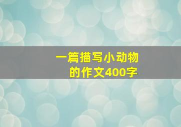 一篇描写小动物的作文400字