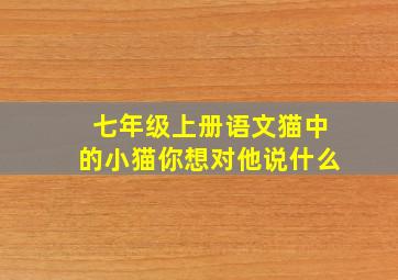 七年级上册语文猫中的小猫你想对他说什么