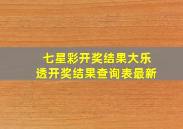 七星彩开奖结果大乐透开奖结果查询表最新