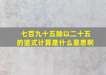 七百九十五除以二十五的竖式计算是什么意思啊