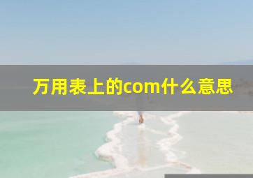 万用表上的com什么意思