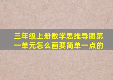 三年级上册数学思维导图第一单元怎么画要简单一点的