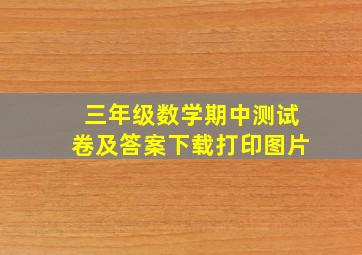 三年级数学期中测试卷及答案下载打印图片