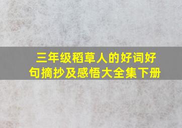 三年级稻草人的好词好句摘抄及感悟大全集下册