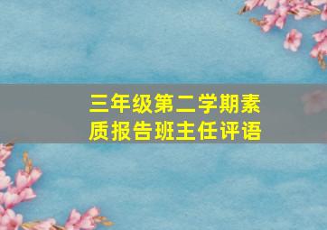 三年级第二学期素质报告班主任评语