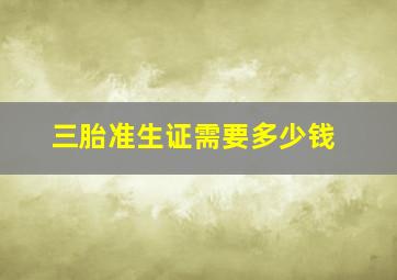 三胎准生证需要多少钱