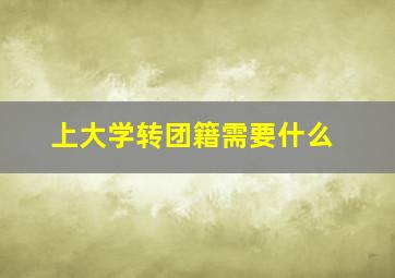 上大学转团籍需要什么