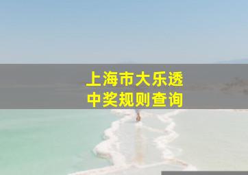 上海市大乐透中奖规则查询