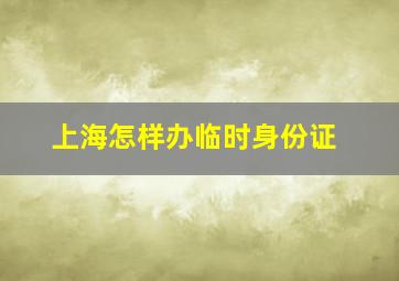 上海怎样办临时身份证