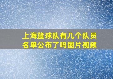 上海篮球队有几个队员名单公布了吗图片视频