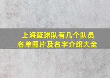 上海篮球队有几个队员名单图片及名字介绍大全