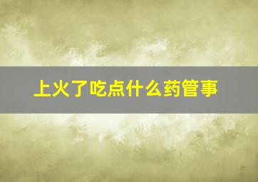 上火了吃点什么药管事