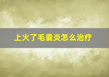 上火了毛囊炎怎么治疗