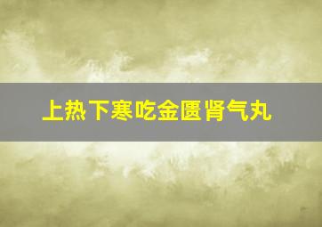 上热下寒吃金匮肾气丸