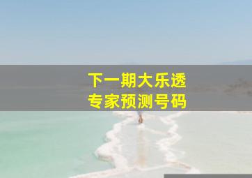 下一期大乐透专家预测号码