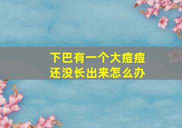 下巴有一个大痘痘还没长出来怎么办