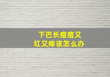 下巴长痘痘又红又痒该怎么办