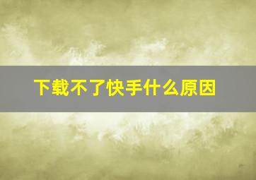 下载不了快手什么原因