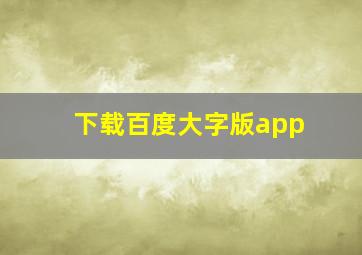 下载百度大字版app