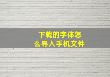 下载的字体怎么导入手机文件