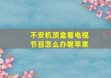 不安机顶盒看电视节目怎么办呢苹果