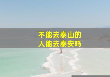 不能去泰山的人能去泰安吗