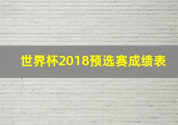 世界杯2018预选赛成绩表