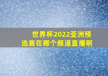 世界杯2022亚洲预选赛在哪个频道直播啊