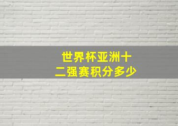 世界杯亚洲十二强赛积分多少