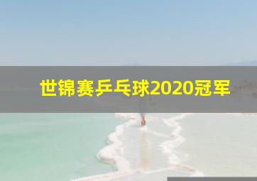 世锦赛乒乓球2020冠军