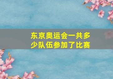 东京奥运会一共多少队伍参加了比赛