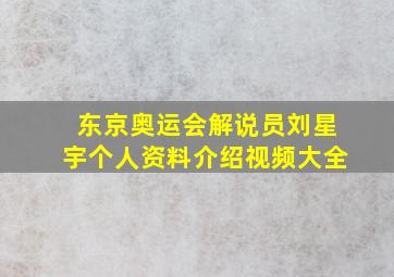 东京奥运会解说员刘星宇个人资料介绍视频大全