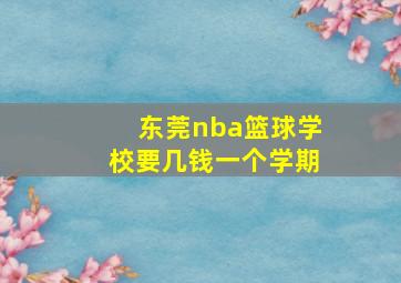 东莞nba篮球学校要几钱一个学期