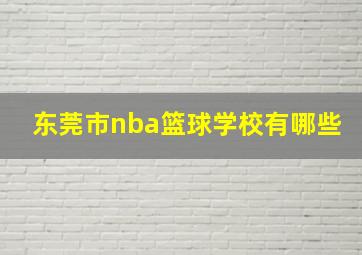 东莞市nba篮球学校有哪些