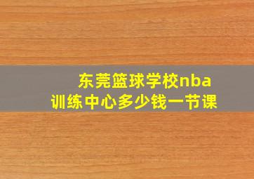 东莞篮球学校nba训练中心多少钱一节课