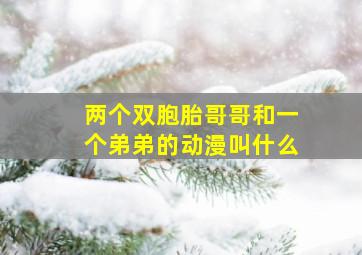 两个双胞胎哥哥和一个弟弟的动漫叫什么