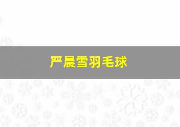 严晨雪羽毛球