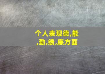 个人表现德,能,勤,绩,廉方面