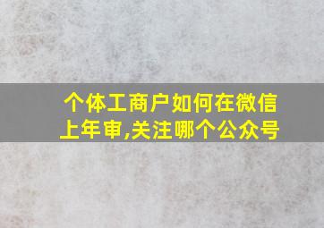 个体工商户如何在微信上年审,关注哪个公众号