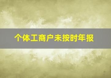 个体工商户未按时年报