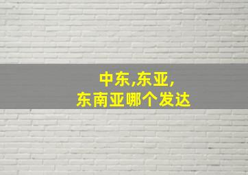 中东,东亚,东南亚哪个发达