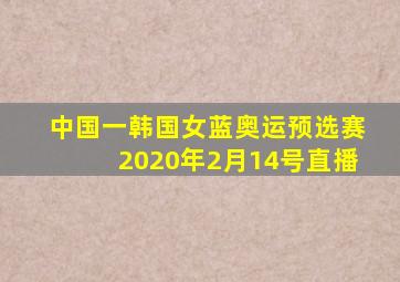 中国一韩国女蓝奥运预选赛2020年2月14号直播