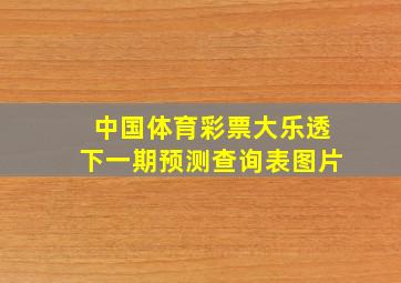 中国体育彩票大乐透下一期预测查询表图片