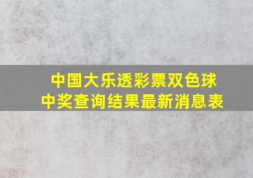 中国大乐透彩票双色球中奖查询结果最新消息表