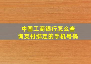 中国工商银行怎么查询支付绑定的手机号码