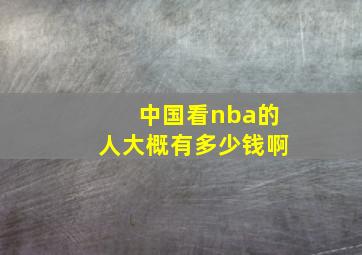 中国看nba的人大概有多少钱啊