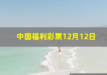 中国福利彩票12月12日